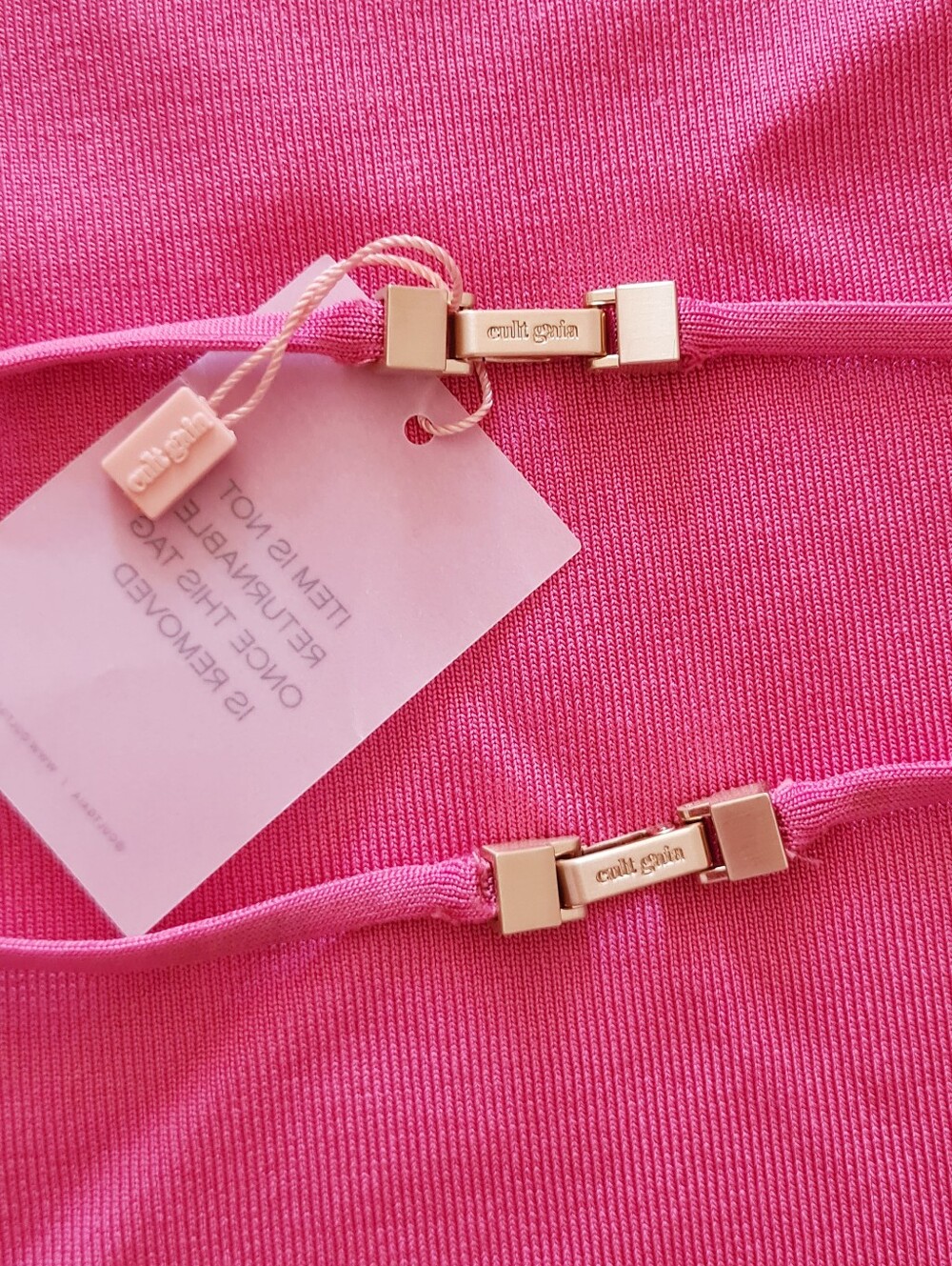 CULT GAIA Leslie Knit Halter Dress In Pink Blossom Size L Org $318 - Picture 8 of 12